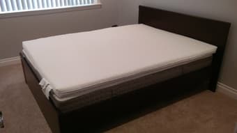 Ikea Queen bed frame mattress and mattress topper 1