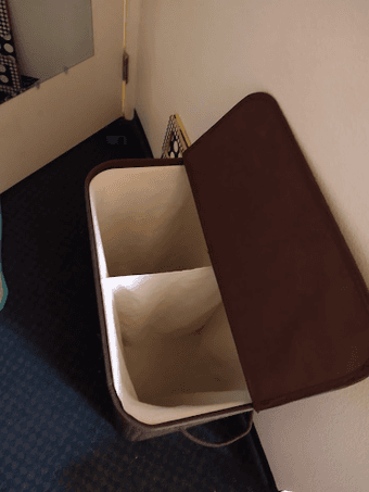 dark bamboo double hamper 2