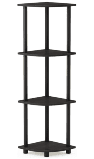 Beautiful corner shelf: 4-tier, black/espresso 1