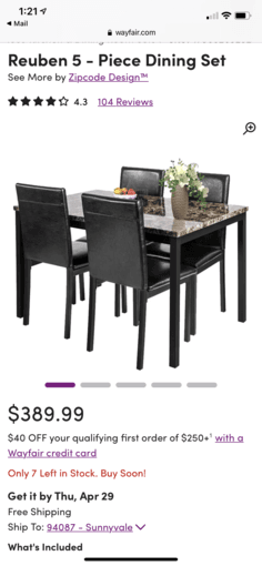Used Dining table- in great condition 1