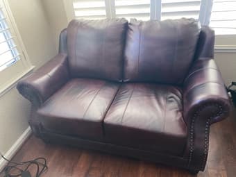 Burgundy Leather Sofa Loveseat 1