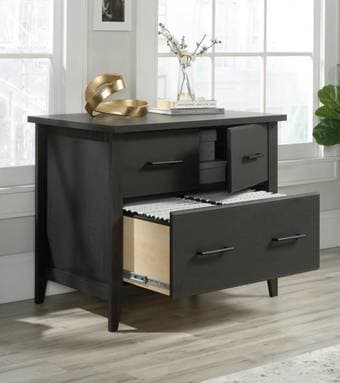 Sauder® Summit Station 34"W Lateral 1-Drawer File Cabinet, Black 1