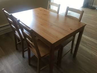 IKEA dinning table and corresponding 4 chairs 2