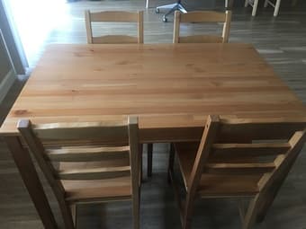 IKEA dinning table and corresponding 4 chairs 3