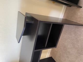 Desk with Built-in Monitor Stand and Shelves 2