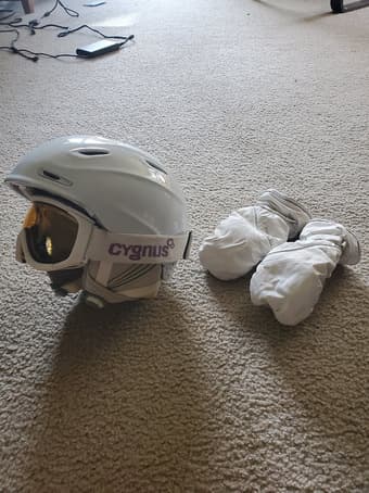Skis with bindings and poles in great condition ($250), + gear 2
