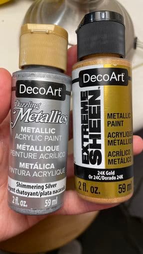 DecoArt Metallic Paint Gold and Silver 1