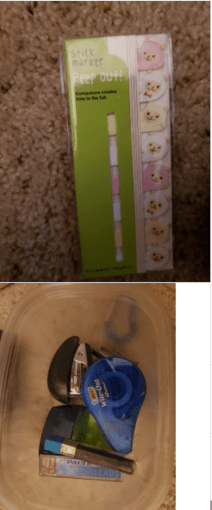 alpaca sticky notes, mini stapler, witeout, scissors, protractor 2