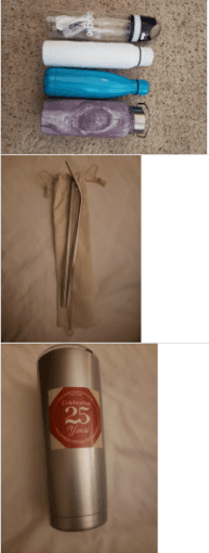 bamboo lunchbox, stainless steel water bottles tumblers and straws 2
