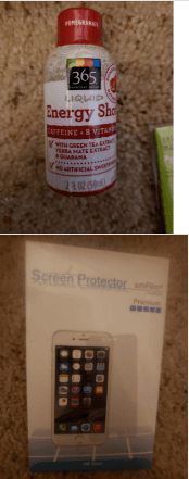 energy shot, iphone screen protector, bungee cords, glow necklaces,etc 1