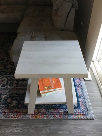 White Wood Side End Table with Storage 2