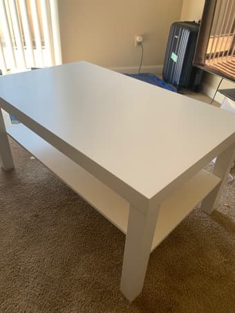 Selling Ikea coffee table + Half length mirror + gold plated lamp 1