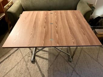 Transforming X Coffee and Dining Table in Light Wood Finish 2