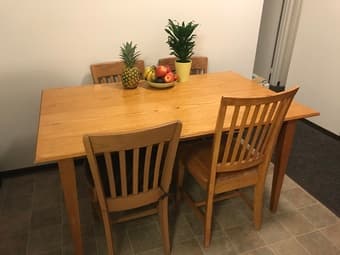 $175 Hand made dining room table and 4 chairs 1