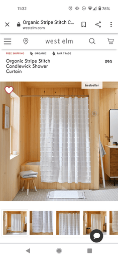 New/Unopened *West Elm* Modern White *Shower Curtain* 1