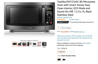 New Toshiba Microwave Oven with Smart Sensor (1.2 Cu. ft) 2