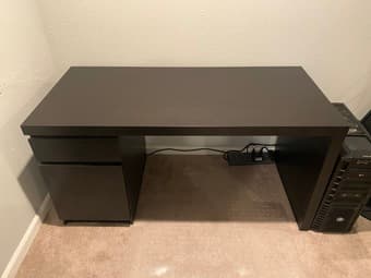 MALM black-brown, Desk, 140x65 cm - IKEA 1