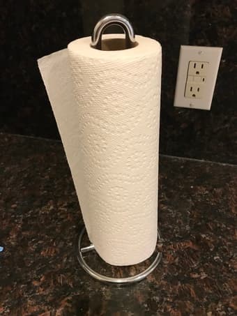 Kitchen stuff- paper towel holder, cutlery organizer, dishwasher tabs 1