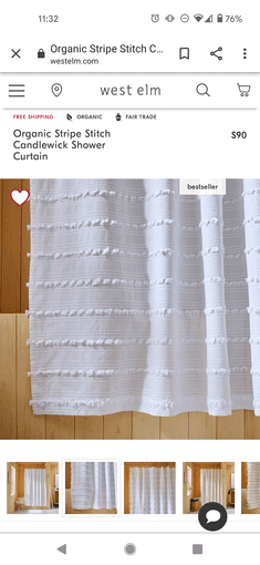 50% OFF West Elm SHOWER CURTAIN (new) 2