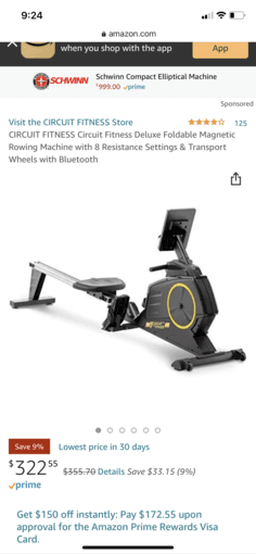 Magnetic rowing machine (like new) 1