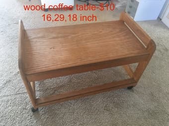 coffee table, plastic drawer, light 1