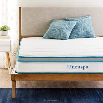 Linenspa 8" Memory Foam & Innerspring Hybrid Medium-Firm Twin Mattress 1