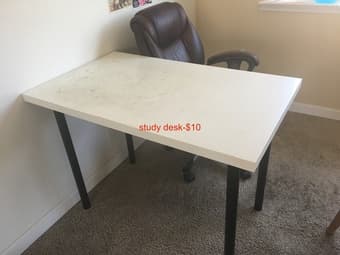 study desk and chair. 2