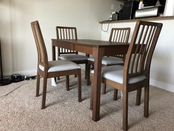 Bed, Couch, Dining Table Set, Coffee Table, Plants, and lamp! 2