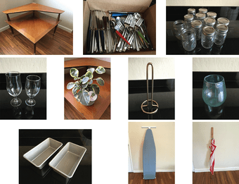 Pots, table, baking pans 1