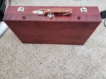 New oil pastels, watercolors, brushes, colored pencils,wood case 35OBO 1