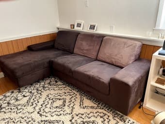 Soft chocolate-brown couch / sectional 1