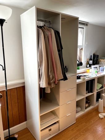 Open wardrobe with mirrored vanity (great condition) 1