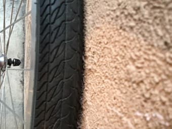 Bike front wheel with tire and inflated tube 2