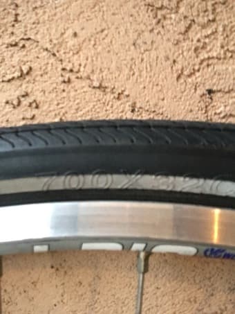 Bike front wheel with tire and inflated tube 3