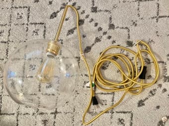 West Elm Plug-in Glass Pendant Light (Installable on campus housing) 2