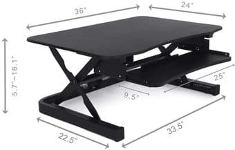 Sit-to-stand desk converter with electric lift mechanism 1