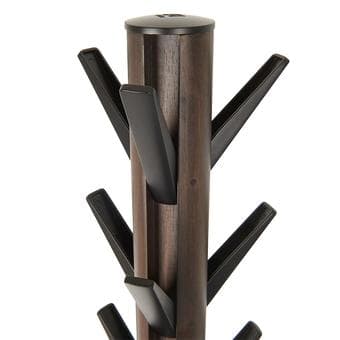Hardwood free-standing coat rack with 9 foldable hooks 3