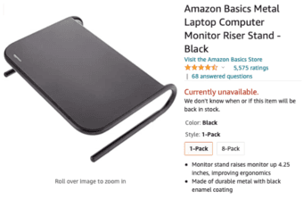 Amazon basics metal laptop stand 1