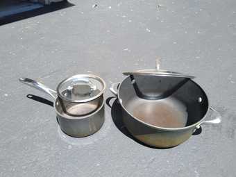 Calphalon pots with lids and Electric Hand blender 2