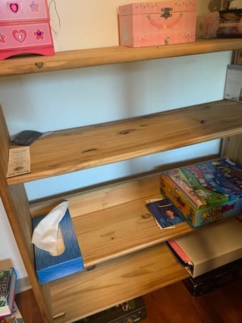 Bunkbed, desk, bookcases, cube organizer 2