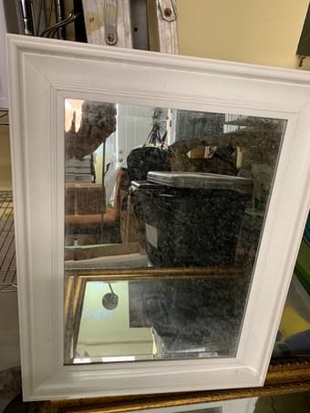 Wood white frame mirror 1