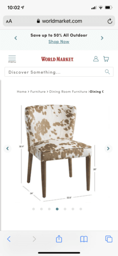 World Market Cowhide Chair 3