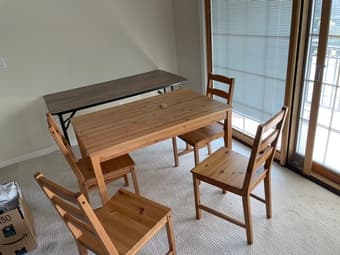 sleeper sofa + dining table set 3