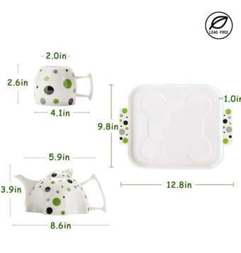 Ceramic tea pot set (with cups and tray) 2