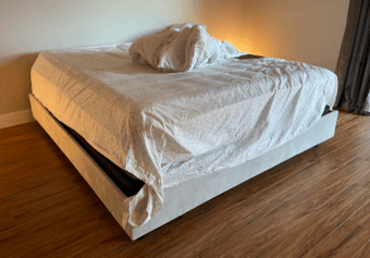 king size bed base frame + mattress + matching box spring 1