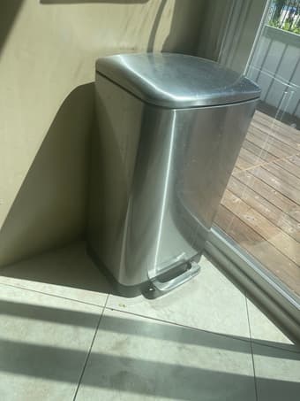 Garbage bin trash can silver 1