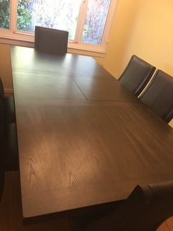 7 Piece Contemporary Expresso Expandable Dining Set Table + 6 Chair 3