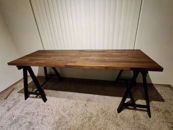 IKEA Karlby desk with Oddvald trestles 1