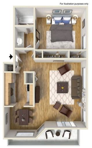 Master Bedroom by Campus in High-End Oak Creek Apartments 1