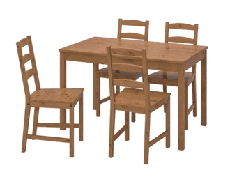 ELEGANT, STURDY IKEA WOODEN DINING TABLE + 4 CHAIRS 1